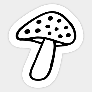 Forest Mushroom in Doodle Art Style Sticker